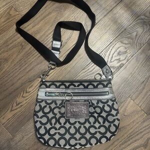 Coach Black and Gray Signature Crossbody Bag